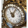 ANTICO OROLOGIO TAVOLO Luigi XV epoca 1900 ceramica SCENA GALANTE stile SEVRES