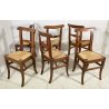 LOTTO N. 6 ANTICA SEDIA STILE CARABINIERE LEGNO NOCE 1800 IMPAGLIATE EPOCA CHAIR