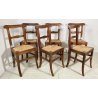LOTTO N. 6 ANTICA SEDIA STILE CARABINIERE LEGNO NOCE 1800 IMPAGLIATE EPOCA CHAIR