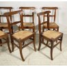 LOTTO N. 6 ANTICA SEDIA STILE CARABINIERE LEGNO NOCE 1800 IMPAGLIATE EPOCA CHAIR