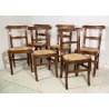 LOTTO N. 6 ANTICA SEDIA STILE CARABINIERE LEGNO NOCE 1800 IMPAGLIATE EPOCA CHAIR
