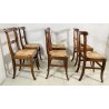 LOTTO N. 6 ANTICA SEDIA STILE CARABINIERE LEGNO NOCE 1800 IMPAGLIATE EPOCA CHAIR