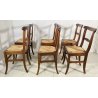 LOTTO N. 6 ANTICA SEDIA STILE CARABINIERE LEGNO NOCE 1800 IMPAGLIATE EPOCA CHAIR