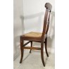 LOTTO N. 6 ANTICA SEDIA STILE CARABINIERE LEGNO NOCE 1800 IMPAGLIATE EPOCA CHAIR