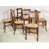 LOTTO N. 6 ANTICA SEDIA STILE CARABINIERE LEGNO NOCE 1800 IMPAGLIATE EPOCA CHAIR