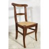 LOTTO N. 6 ANTICA SEDIA STILE CARABINIERE LEGNO NOCE 1800 IMPAGLIATE EPOCA CHAIR