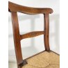 LOTTO N. 6 ANTICA SEDIA STILE CARABINIERE LEGNO NOCE 1800 IMPAGLIATE EPOCA CHAIR