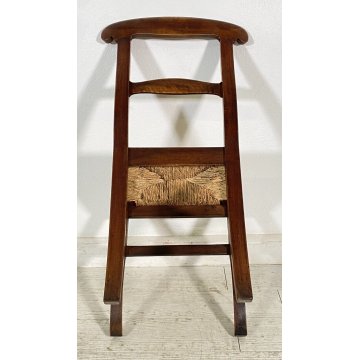 LOTTO N. 6 ANTICA SEDIA STILE CARABINIERE LEGNO NOCE 1800 IMPAGLIATE EPOCA CHAIR