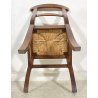 LOTTO N. 6 ANTICA SEDIA STILE CARABINIERE LEGNO NOCE 1800 IMPAGLIATE EPOCA CHAIR