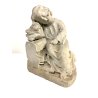 SCULTURA TUTTOTONDO STATUA MARMO BIANCO BAMBINO CHE DORME SONNO ANGIOLETTO '900