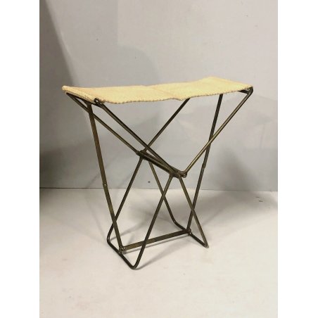 SGABELLO PIEGHEVOLE PORTATILE CAMPO METALLO TESSUTO VINTAGE FOLDING STOOL EPOCA