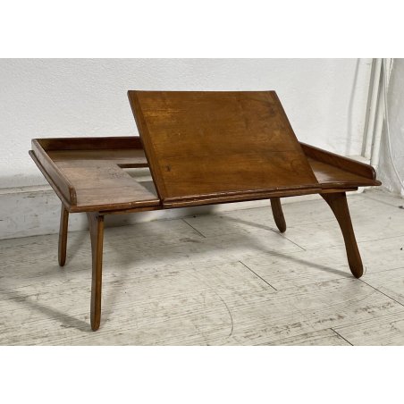 ANTICO LEGGIO PIEGHEVOLE TAVOLO REGGILIBRO PORTATILE LEGNO NOCE EPOCA CHIESA OLD