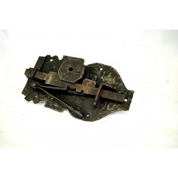 ANTICA SERRATURA CATENACCIO ferro battuto 600 FUNZIONANTE SMALL DOOR LOCK IRON  