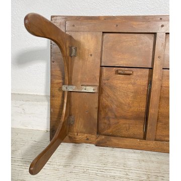 ANTICO LEGGIO PIEGHEVOLE TAVOLO REGGILIBRO PORTATILE LEGNO NOCE EPOCA CHIESA OLD