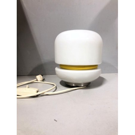 LAMPADA TAVOLO ABATJOUR DESIGN Pia Guidetti Crippa VETRO BIANCO LATTIMIO ANNI 70