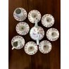 SERVIZIO CAFFE' 6 pers VINTAGE PORCELAIN Limoge Georges Boyer BAGATELLE ROSE