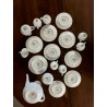 SERVIZIO CAFFE' 6 pers VINTAGE PORCELAIN Limoge Georges Boyer BAGATELLE ROSE