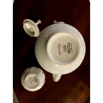 SERVIZIO CAFFE' 6 pers VINTAGE PORCELAIN Limoge Georges Boyer BAGATELLE ROSE