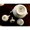 SERVIZIO CAFFE' 6 pers VINTAGE PORCELAIN Limoge Georges Boyer BAGATELLE ROSE