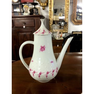 SERVIZIO CAFFE' 6 pers VINTAGE PORCELAIN Limoge Georges Boyer BAGATELLE ROSE
