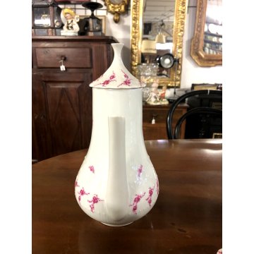 SERVIZIO CAFFE' 6 pers VINTAGE PORCELAIN Limoge Georges Boyer BAGATELLE ROSE