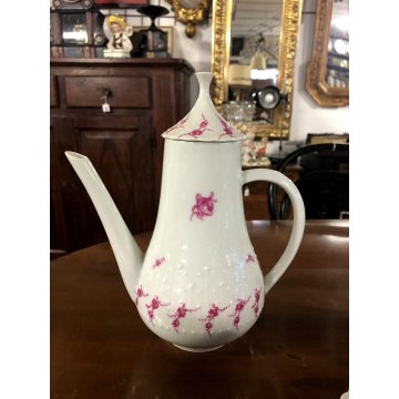 SERVIZIO CAFFE' 6 pers VINTAGE PORCELAIN Limoge Georges Boyer BAGATELLE ROSE