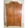 ANTICO ARMADIO CENTINATO PIEMONTESE DOPPIO CORPO LEGNO NOCE 2 ANTE EPOCA 1800