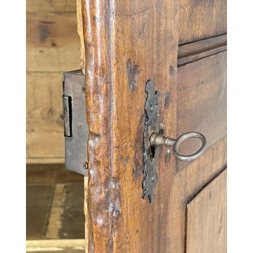 ANTICO ARMADIO CENTINATO PIEMONTESE DOPPIO CORPO LEGNO NOCE 2 ANTE EPOCA 1800