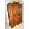 ANTICO ARMADIO CENTINATO PIEMONTESE DOPPIO CORPO LEGNO NOCE 2 ANTE EPOCA 1800