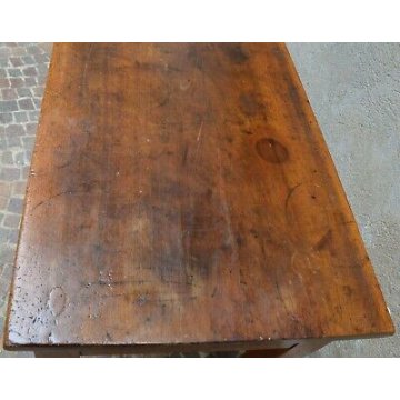 ANTICO TAVOLO SCRITTOIO legno NOCE epoca 1800 SCRIVANIA 2 CASSETTI SALA OLD DESK