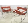 COPPIA POLTRONA DESIGN STILE WASSILY MARCEL BREUER ANNI 80 VINTAGE ARMCHAIR