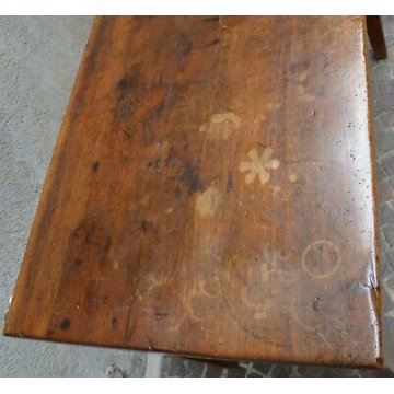 ANTICO TAVOLO SCRITTOIO legno NOCE epoca 1800 SCRIVANIA 2 CASSETTI SALA OLD DESK