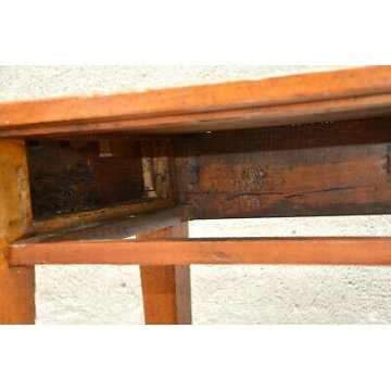 ANTICO TAVOLO SCRITTOIO legno NOCE epoca 1800 SCRIVANIA 2 CASSETTI SALA OLD DESK