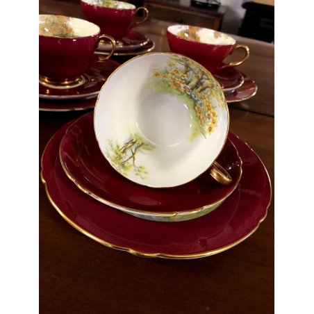 SERVIZIO TE VINTAGE 6 pers PORCELAIN Fine B. China Shelley  TEA TRIO ENGLAND '50