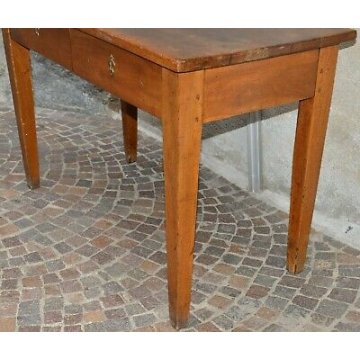ANTICO TAVOLO SCRITTOIO legno NOCE epoca 1800 SCRIVANIA 2 CASSETTI SALA OLD DESK