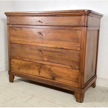 ANTICO COMO CASSETTONE 1800 CAPPUCCINO 4 CASSETTI INTARSIATO LEGNO NOCE EPOCA