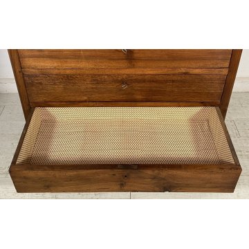 ANTICO COMO CASSETTONE 1800 CAPPUCCINO 4 CASSETTI INTARSIATO LEGNO NOCE EPOCA