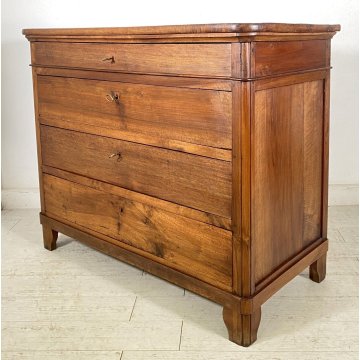 ANTICO COMO CASSETTONE 1800 CAPPUCCINO 4 CASSETTI INTARSIATO LEGNO NOCE EPOCA