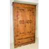 ANTICO ARMADIO RUSTICO LEGNO LARICE 2 ANTE 1 CASSETTO EPOCA 1800 GUARDAROBA OLD