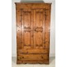 ANTICO ARMADIO RUSTICO LEGNO LARICE 2 ANTE 1 CASSETTO EPOCA 1800 GUARDAROBA OLD