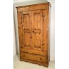 ANTICO ARMADIO RUSTICO LEGNO LARICE 2 ANTE 1 CASSETTO EPOCA 1800 GUARDAROBA OLD