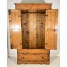 ANTICO ARMADIO RUSTICO LEGNO LARICE 2 ANTE 1 CASSETTO EPOCA 1800 GUARDAROBA OLD