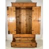 ANTICO ARMADIO RUSTICO LEGNO LARICE 2 ANTE 1 CASSETTO EPOCA 1800 GUARDAROBA OLD