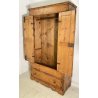 ANTICO ARMADIO RUSTICO LEGNO LARICE 2 ANTE 1 CASSETTO EPOCA 1800 GUARDAROBA OLD