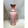 VASO VINTAGE VETRO Murano F.lli Ferro ANFORA ROSA OPALINE ORO NEOCLASSICO 40cm/h