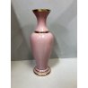 VASO VINTAGE VETRO Murano F.lli Ferro ANFORA ROSA OPALINE ORO NEOCLASSICO 40cm/h