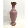 VASO VINTAGE VETRO Murano F.lli Ferro ANFORA ROSA OPALINE ORO NEOCLASSICO 40cm/h