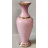 VASO VINTAGE VETRO Murano F.lli Ferro ANFORA ROSA OPALINE ORO NEOCLASSICO 40cm/h