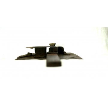 ANTICA SERRATURA ferro battuto CATENACCIO CHIAVE '700 DOOR LOCK IRON KEY OLD  