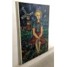 QUADRO DIPINTO OLIO ASTRATTO Gustavo Boldrini RITRATTO FEMMINILE MULINO OLANDA